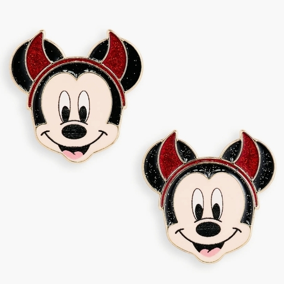 🔹️DISNEY 🔹️X BAUBLEBAR Halloween Devil stud Mickey Mouse Horns earrings - Picture 1 of 3
